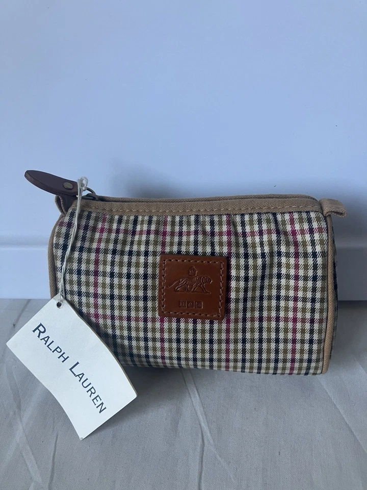 Новый с Ярлыками Ralph Lauren винтажный клетку ткани кожаный маленький чехол - Изображение 2 из 4