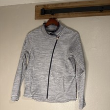 Champion Jacket Fleece Lined Full Zip Pockets Outdoor Grey Women's Medium