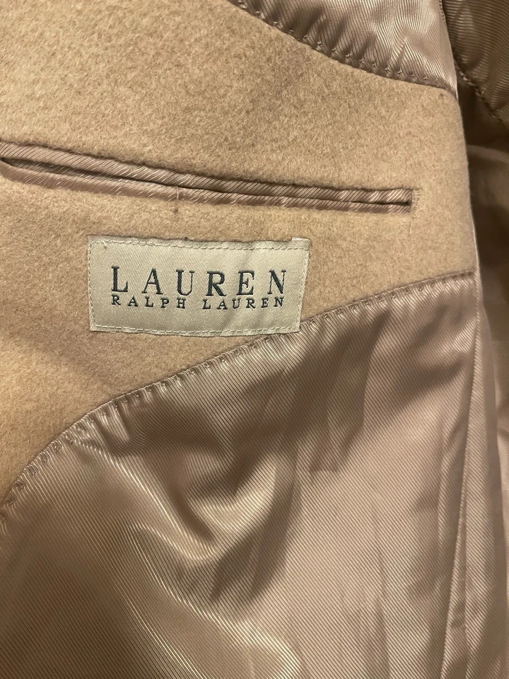 Lauren Ralph Lauren 100% Camel Hair Mens Long Overcoat 44R See Description - Image 4 of 4