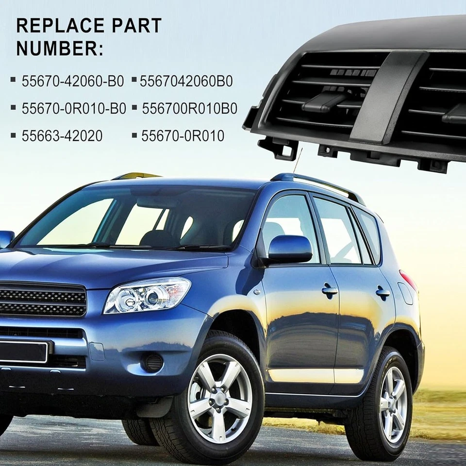 Center AC Dash Vents Panel Trim Bezel Fits 2006-2012 Toyota Rav4 55663-42020 - Изображение 4 из 4