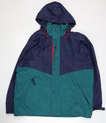 Helly Hansen Regenjacke Herren XL blau grün wasserdicht