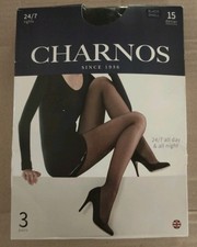 Image of Charnos - Women's 24/7 Tights - 3 Pair Pack - Black (15 Denier Appearance) Small