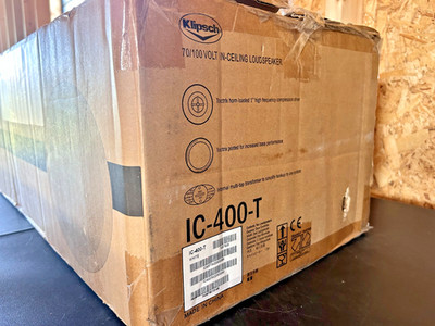 NEW Pair Klipsch IC-400-T Speakers, White 70/100 Volt