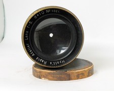 Hyatt's Rapid Atelier Lens f-5 8x10 No.1021 Large Format Brass 8" Length 4 1/2"D