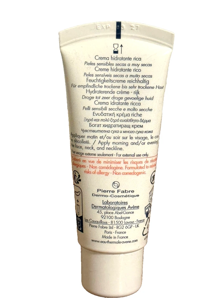 Crema hidratante rica en emulsión hidratante Avène Hydrance para piel deshidratada 1,3 fl oz Foto 3 de 3