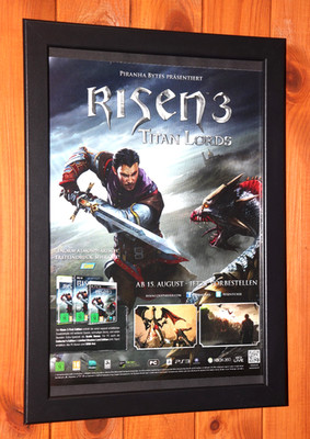 Risen 3 Titan Lords Xbox 360 PS3 PS4 Rare Promo Poster / Ad Page Framed