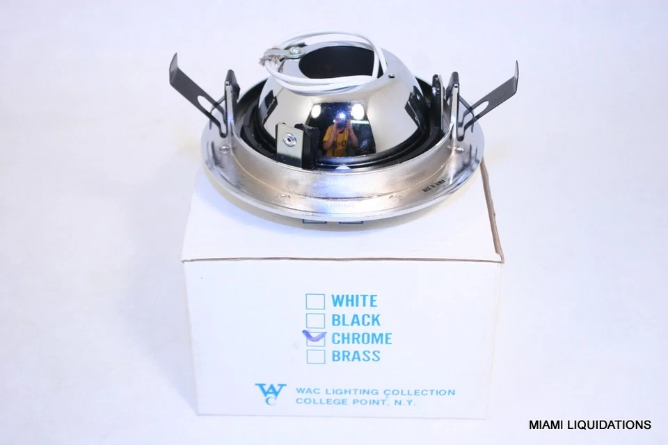 WAC Lighting HR-921-CM Adjustable Miniature Eyeball Light Trim Chrome Reccessed - Image 2 of 4