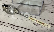 Vtg EKCO Kitchamajig Slotted Spoon MCM Handle 12” Stainless Steel