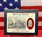 Civil War Bullet from The Battle of Shiloh, Tennessee with Display Case and COA