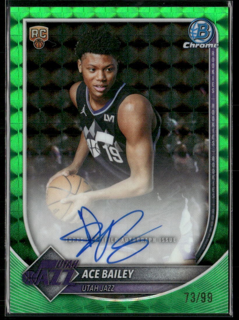 2025-26 Bowman Chrome Ace Bailey Green Geometric RC Auto /99 #BCA-AB