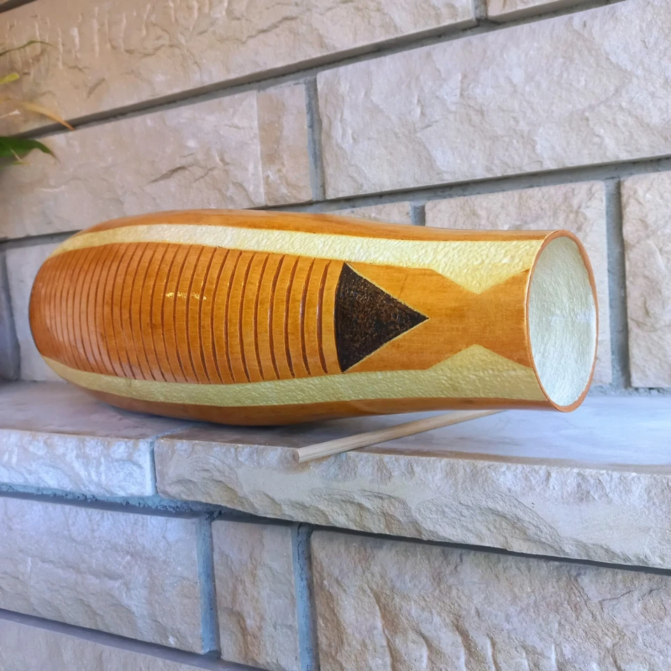 Calabaza tallada a mano Güiro - Instrumento de percusión latina tradicional de 18 pulgadas Foto 4 de 4