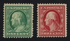 CKStamps: US Stamps Collection Scott#331 332 1c 2c Mint HR OG
