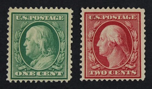 CKStamps: US Stamps Collection Scott#331 332 1c 2c Mint HR OG