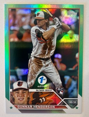 2023 Topps Series 1 1st Edition GUNNAR HENDERSON Green /150 Rookie #206 Orioles