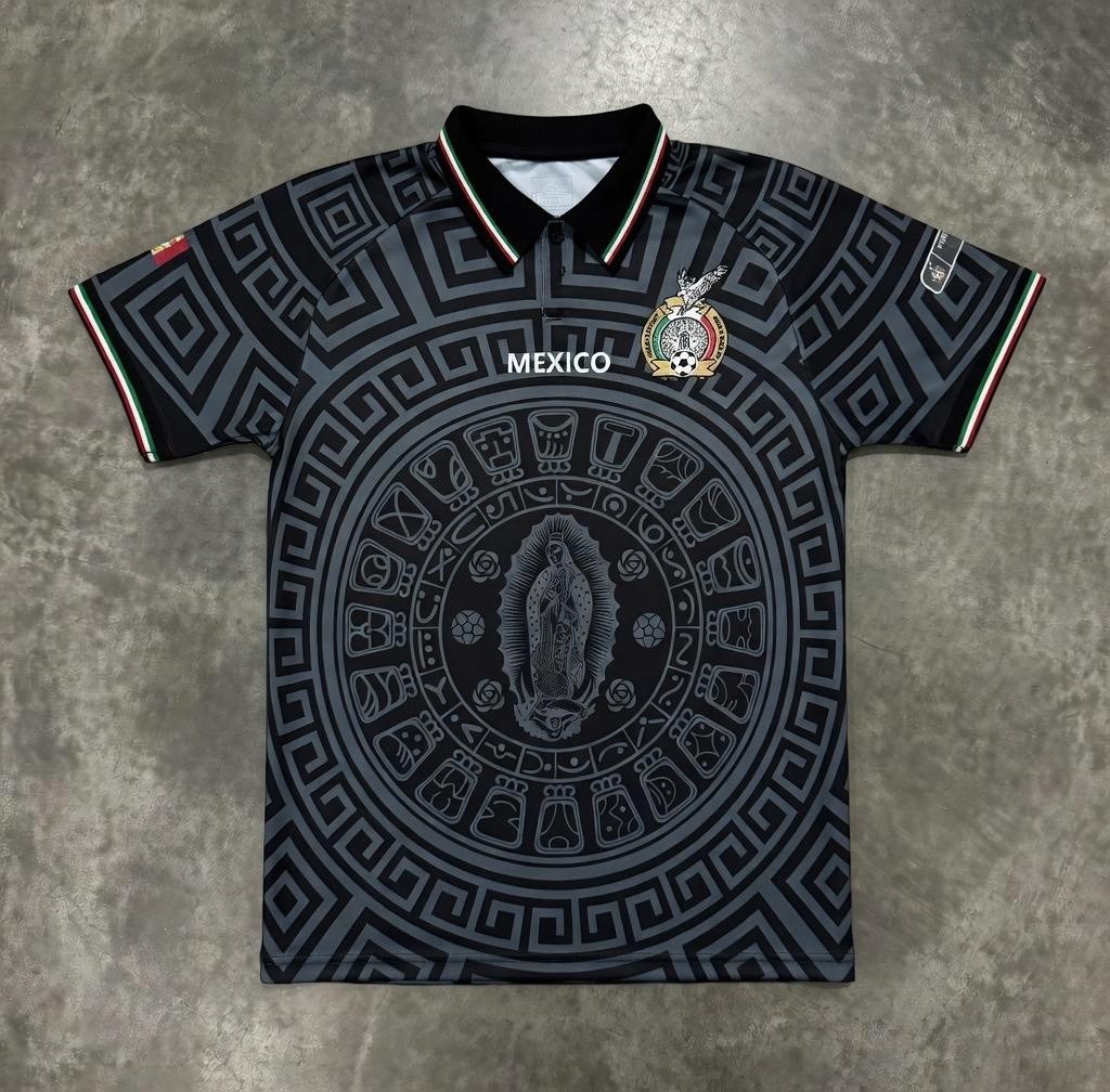 Mexico - soccer jersey playera shirt, Mexico 1998 home Virgen de Guadalupe BLACK