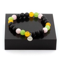 Mineralien Und Edelsteine. Armband Perlen Rosenquarz + Gelbe Achat + Per