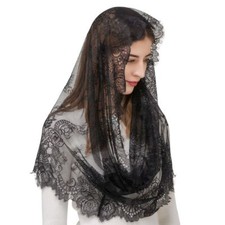Spitzenschleier spanischer Stil Spitze traditionell Mantilla Schleier lateinische Masse Kopfbedeckung