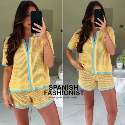 ZARA WOMAN SS25 LIGHT YELLOW KNIT SHORTS ALL SIZES 3920/261/306 | eBay