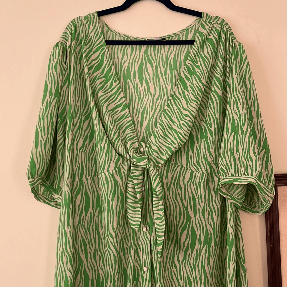 Asos Design Green Zebra Maxi Dress Size 22 | eBay