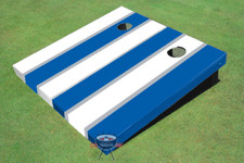 White And Royal Alternating Long Stripe Set