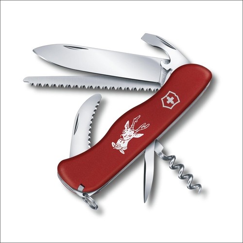 VICTORINOX HUNTER ROUGE - COUTEAU SUISSE DE POCHE 111 MM - 12 FONCTIONS - Afbeelding 1 van 1