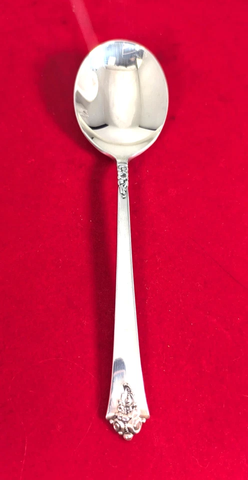Castle Rose by Royal Cast Sterling Silver Cream Soup Spoon, 6-1/8" Long - Image 2 of 4