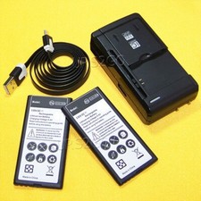 Long Life 2x 3270mAh Battery Universal Charger Cable for Verizon Nokia Lumia 735