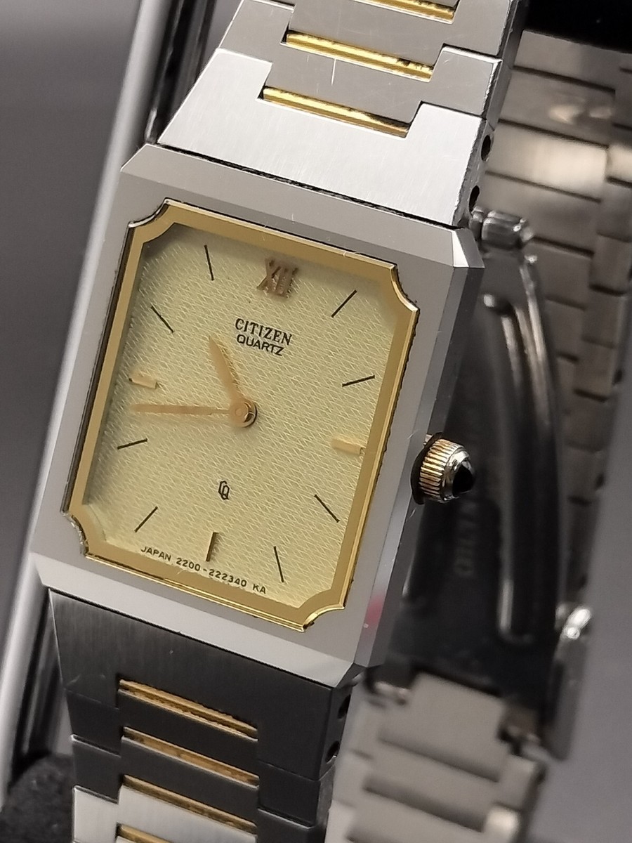 【美品　希少　新品電池】2008 CITIZEN 2200-4-9s7911 Vintage Citizen Quartz Ladies Square Watch Battery Replaced