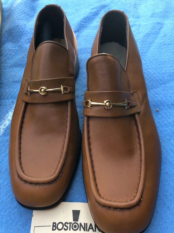 Zapatos Bostonianos De Colección #5327 Suave Mocc Tostado Talla 8.5M Nuevo Antiguo Stock Años 70 Foto 2 de 4
