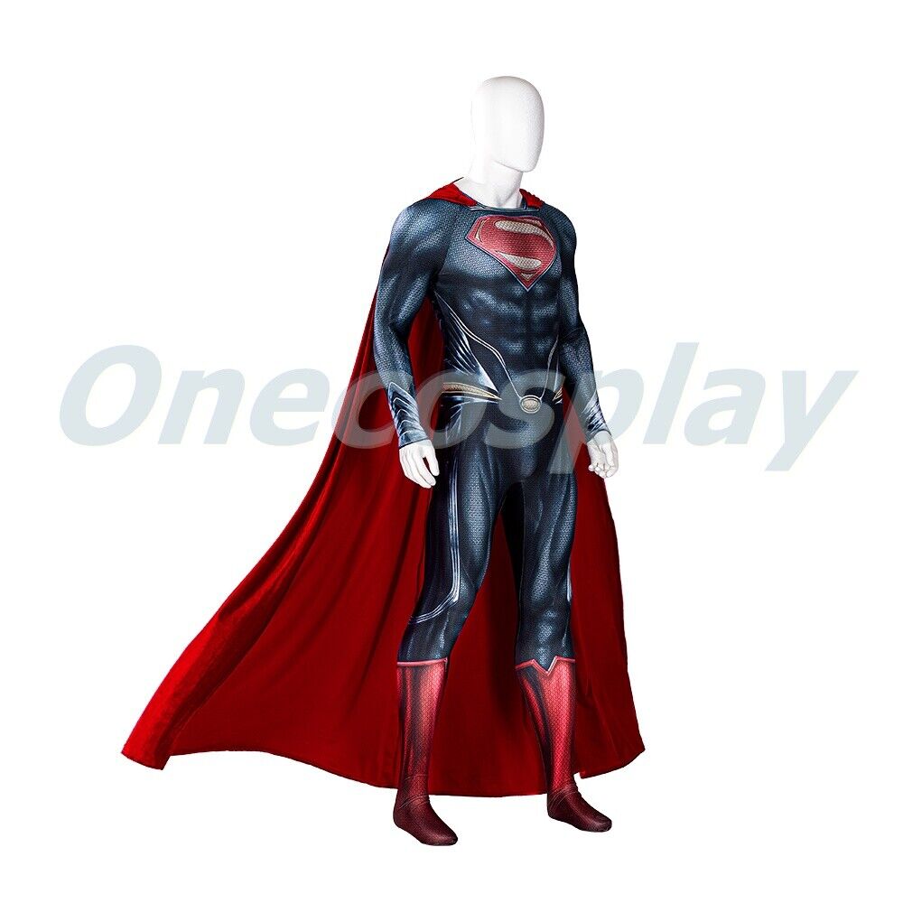 Man of Steel Superman Costume Cosplay Suit Clark Kent Jumpsuit Ver1