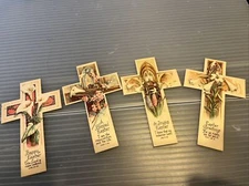 Easter 4 Different Cross Bible Bookmarks Gibson Norwalk Paper VINTAGE Fantastic