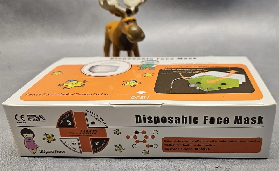 1400pcs ASTM Level 3 Kids 3-Ply Disposable Face Mask 145mm X 95mm  - Image 3 of 4