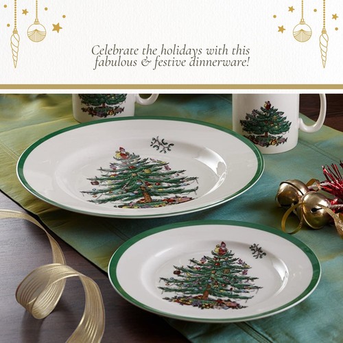 Spode Christmas Tree Fine Earthenware 10 Inch Dinner Plates - Picture 5 of 7