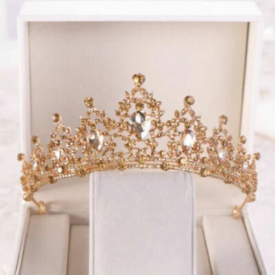 Champagne Gold Tiara Crown For Adult Wedding Queen Prom Princess 25 Colours
