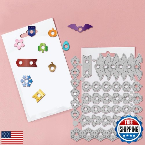 GLOBLELAND Holiday Page Tab Hole Reinforcement Cutting Dies for DIY Scrapbook - 第 3/5 張圖片