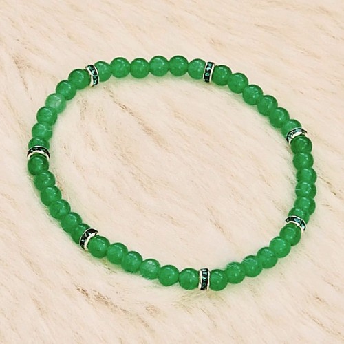 Chalzedon Perlenarmband Armband Positive Energie Steine 4mm Länge 17cm - Bild 2 von 3