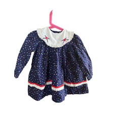 Vintage 80s Long Sleeve Retro Peaches n Cream Floral Girls Cottagecore Dress 2t