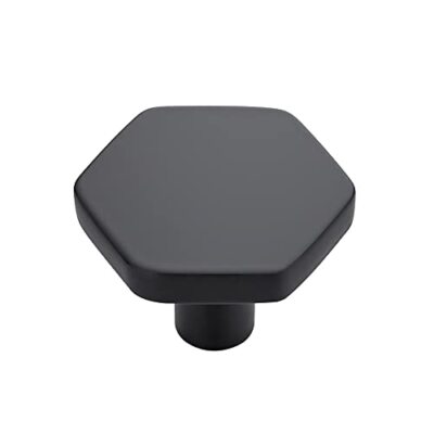  Black Cabinet Knobs Pack Solid Kitchen Cabinet Knobs Hexagon.'' 1 Matte Black