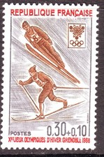 FRANCE TIMBRE N° Y&T 1543 " X jeux olympiques hiver Grenoble 1968 " NEUF**
