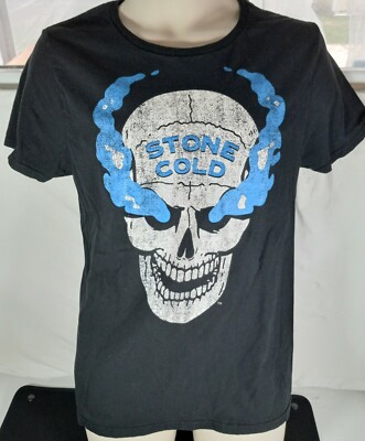 Stone Cold Steve Austin Smoking Skull Black T Shirt 2019 Ripple Junction Med EUC