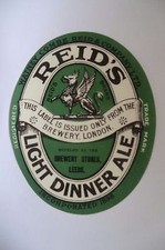 MINT REIDS LIGHT DINNER ALE BOTTLED IN LEEDS  BREWERY BOTTLE LABEL 