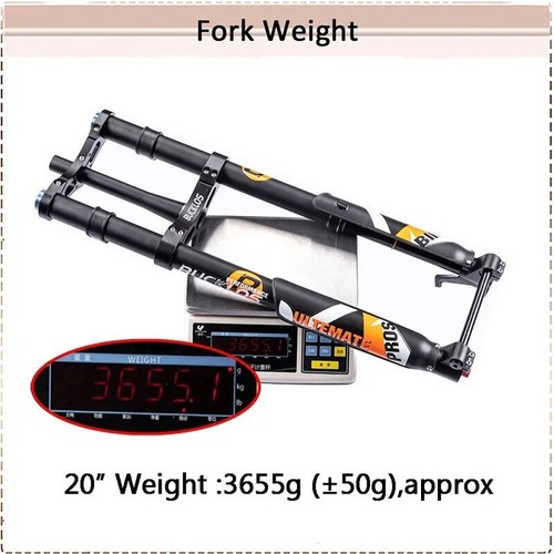 Inverted Air Fork 20/26Inch E-bike Fat Fork Travel 180mm Thru Axle 15*150mm - Picture 5 of 18