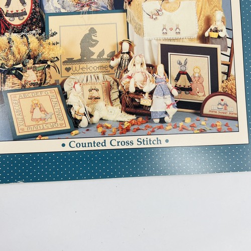 Alma Lynne Designs Folksy Foursome Cross Stitch Pattern Rabbit Cat Goose Vintage - Picture 6 of 11