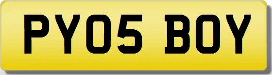 PY PYO BOY Private Cherished Registration Number Plate