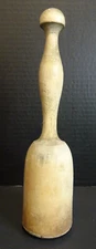 Antique Primative Turned Treen Wood Pestle Potato Masher Folk Farmhouse 11" T