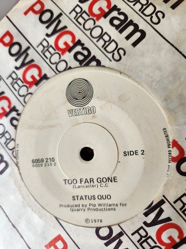 Status Quo "Again & Again" 1978 VERTIGO Oz 7" 45rpm - Picture 2 of 2
