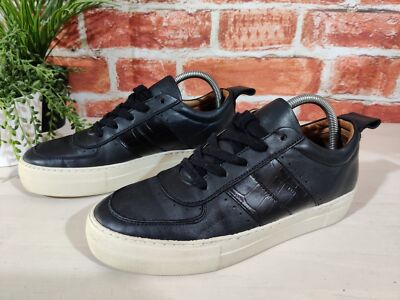 WHISTLES BLACK MOC CROC SNEAKER UK 7 EU 40 LEDER SCHNÜRER PLATEAU DAMENSCHUH