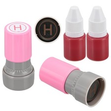 Letter Stamps Self Inking, 2Pcs Character H Alphabet Teacher Stamp, Pink