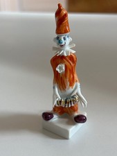 Clown mit Ziehharmonika, Peter Strang, Meißen, sehr guter Zustand, Pozellanfigur