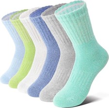 Anlisim Kids Merino Wool Hiking Socks Boys Girls Toddlers 4-7 Years, Assorted